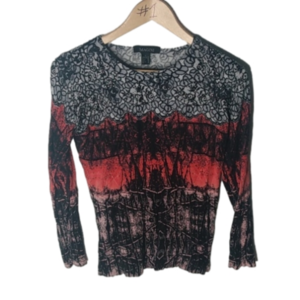 Imagini long sleeve shirt size XL black with red and gray